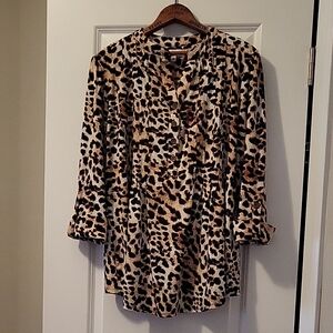 New Directions Leopard Print Blouse